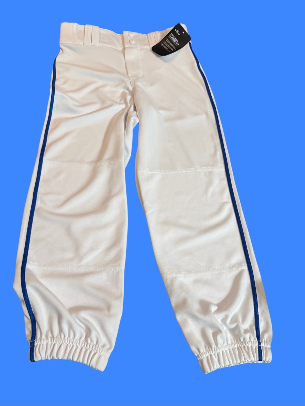Champro  Kids' Baseball Pants with royal blue stripe.